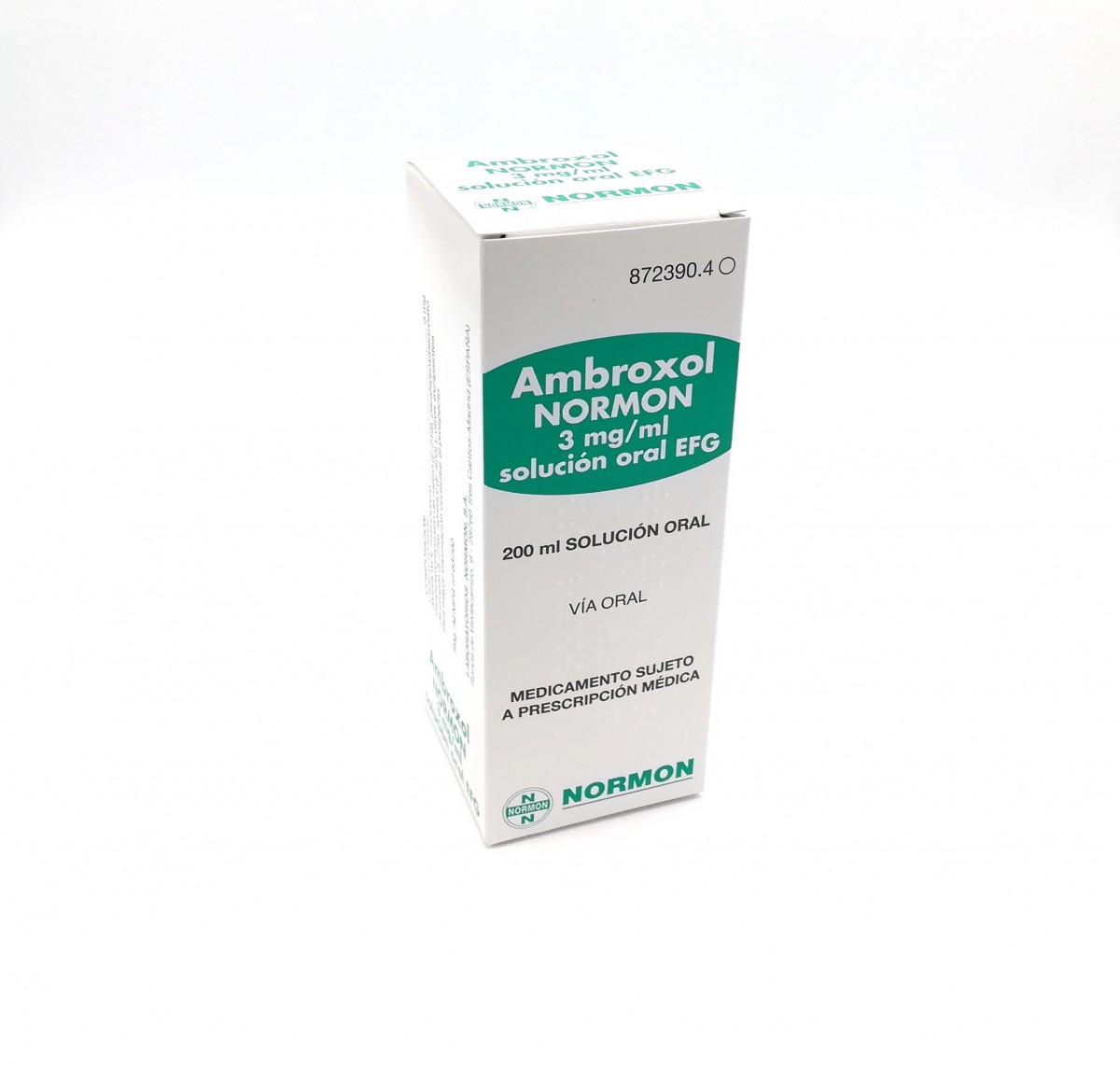 AMBROXOL NORMON 3 mg/ml SOLUCION ORAL EFG, 1 frasco de 200 ml fotografía del envase.