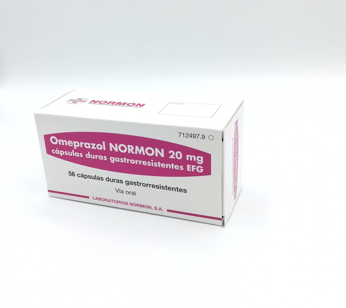 OMEPRAZOL NORMON 20 mg CAPSULAS DURAS GASTRORRESISTENTES EFG , 14 cápsulas fotografía del envase.