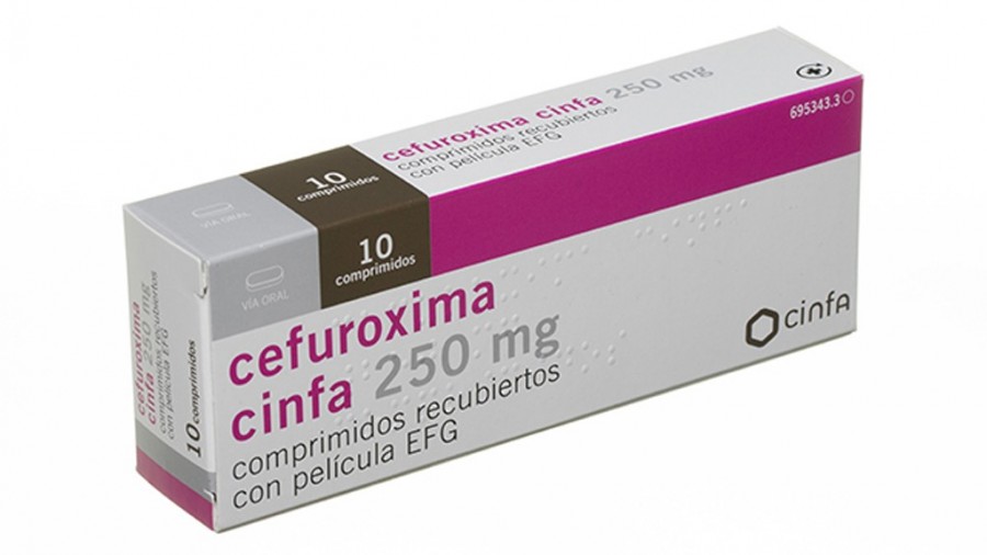 CEFUROXIMA CINFA 250 mg COMPRIMIDOS RECUBIERTOS CON PELICULA EFG , 500 comprimidos fotografía del envase.