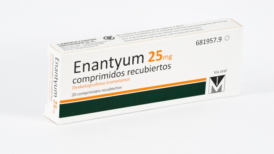 ENANTYUM 25 mg COMPRIMIDOS RECUBIERTOS CON PELICULA, 500 comprimidos (PVC/Al) fotografía del envase.