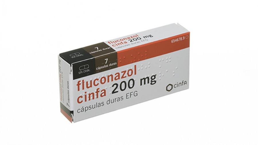 FLUCONAZOL CINFA 200 mg CAPSULAS DURAS EFG , 7 cápsulas fotografía del envase.