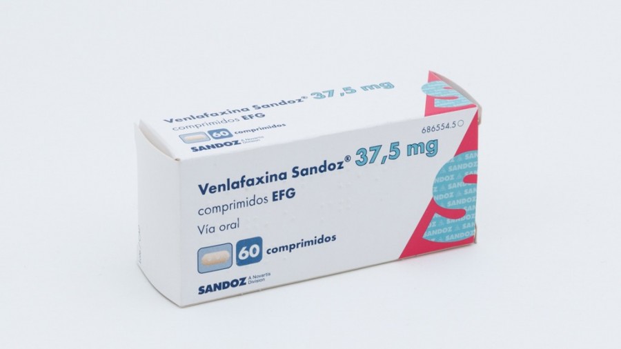 VENLAFAXINA SANDOZ 37,5 mg COMPRIMIDOS  EFG , 60 comprimidos fotografía del envase.