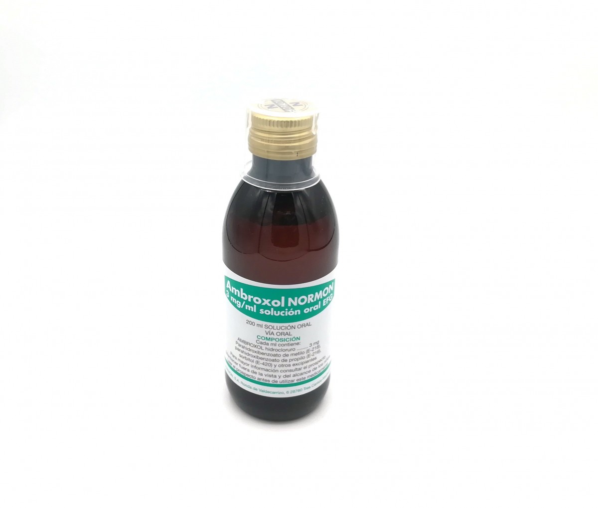 AMBROXOL NORMON 3 mg/ml SOLUCION ORAL EFG, 1 frasco de 200 ml fotografía de la forma farmacéutica.