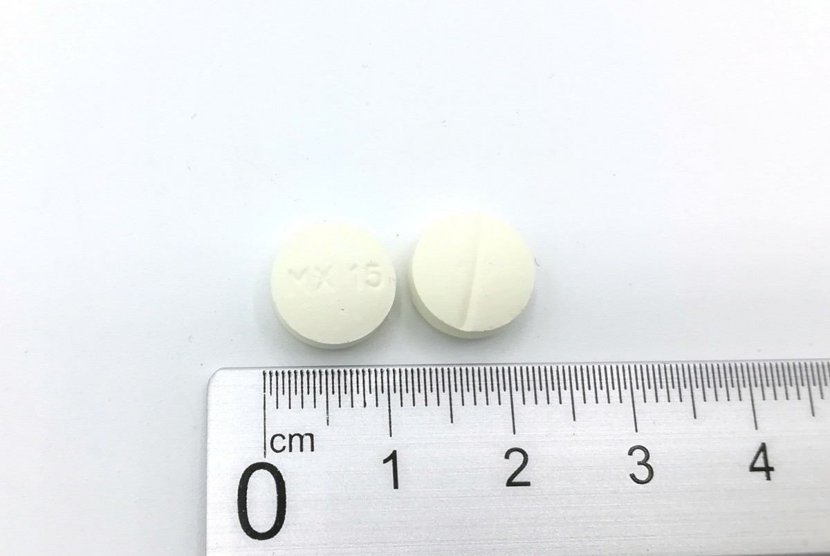 MELOXICAM NORMON 15 mg COMPRIMIDOS EFG, 20 comprimidos fotografía de la forma farmacéutica.