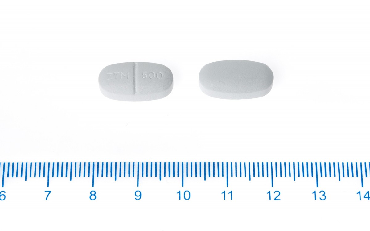 ZITROMAX 500 mg COMPRIMIDOS RECUBIERTOS CON PELICULA, 150 comprimidos fotografía de la forma farmacéutica.