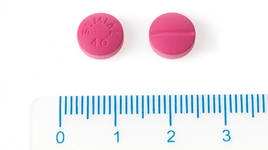 SUMIAL 40 mg COMPRIMIDOS RECUBIERTOS CON PELICULA , 50 comprimidos fotografía de la forma farmacéutica.