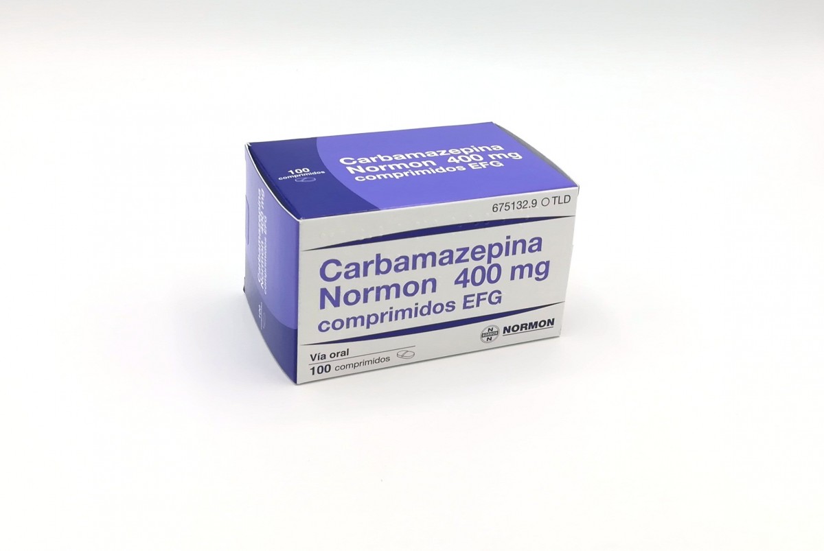 CARBAMAZEPINA NORMON 400 mg  COMPRIMIDOS EFG , 500 comprimidos fotografía del envase.