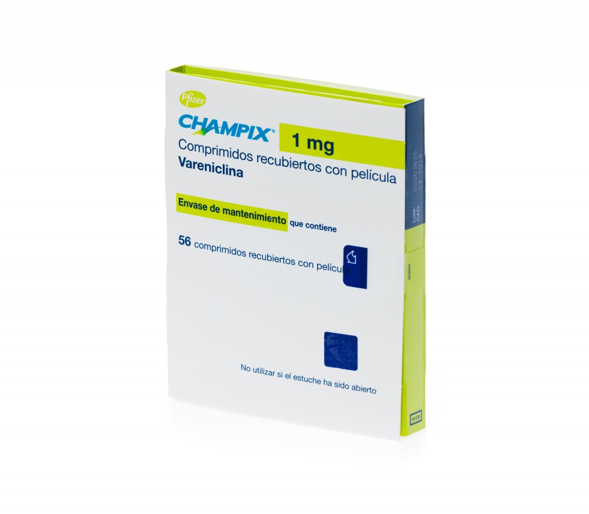 CHAMPIX 1 mg COMPRIMIDOS RECUBIERTOS CON PELICULA, 56 comprimidos fotografía del envase.