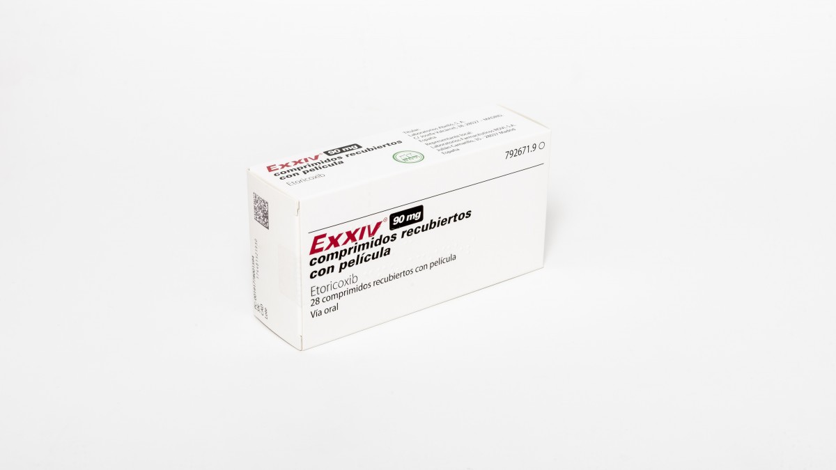 EXXIV 90 mg COMPRIMIDOS RECUBIERTOS CON PELICULA, 28 comprimidos fotografía del envase.