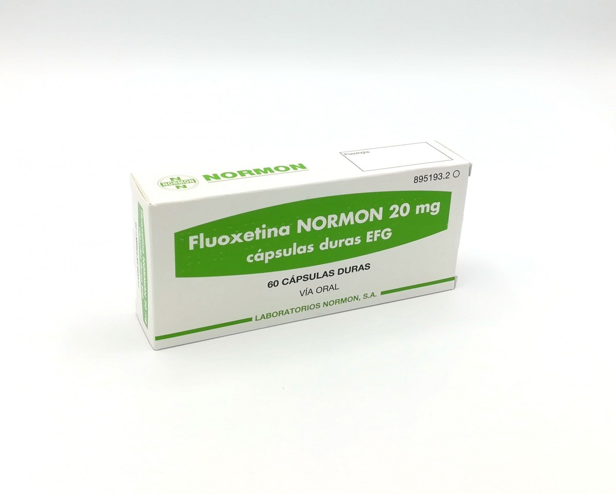 FLUOXETINA NORMON 20 mg CAPSULAS DURAS EFG , 14 cápsulas fotografía del envase.