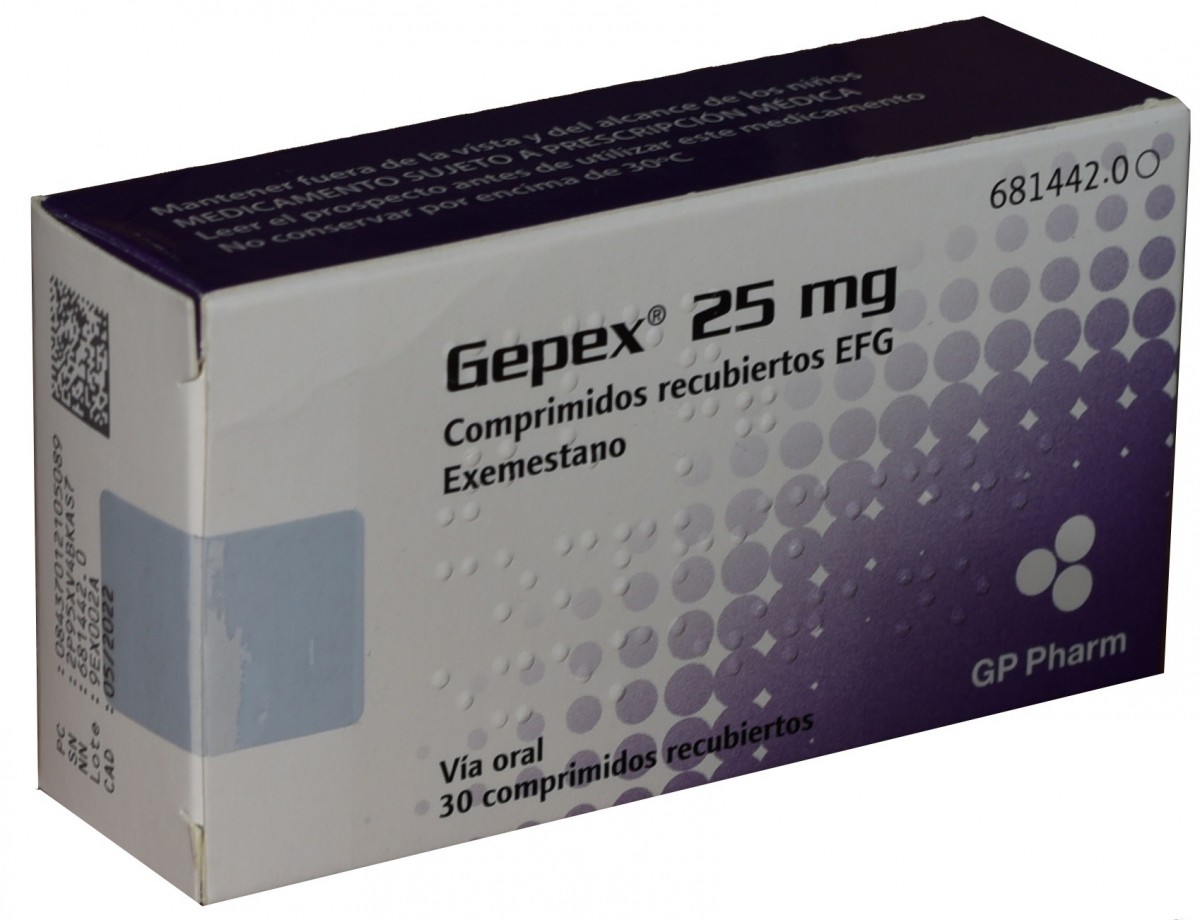 GEPEX 25 mg COMPRIMIDOS RECUBIERTOS EFG, 100 comprimidos fotografía del envase.