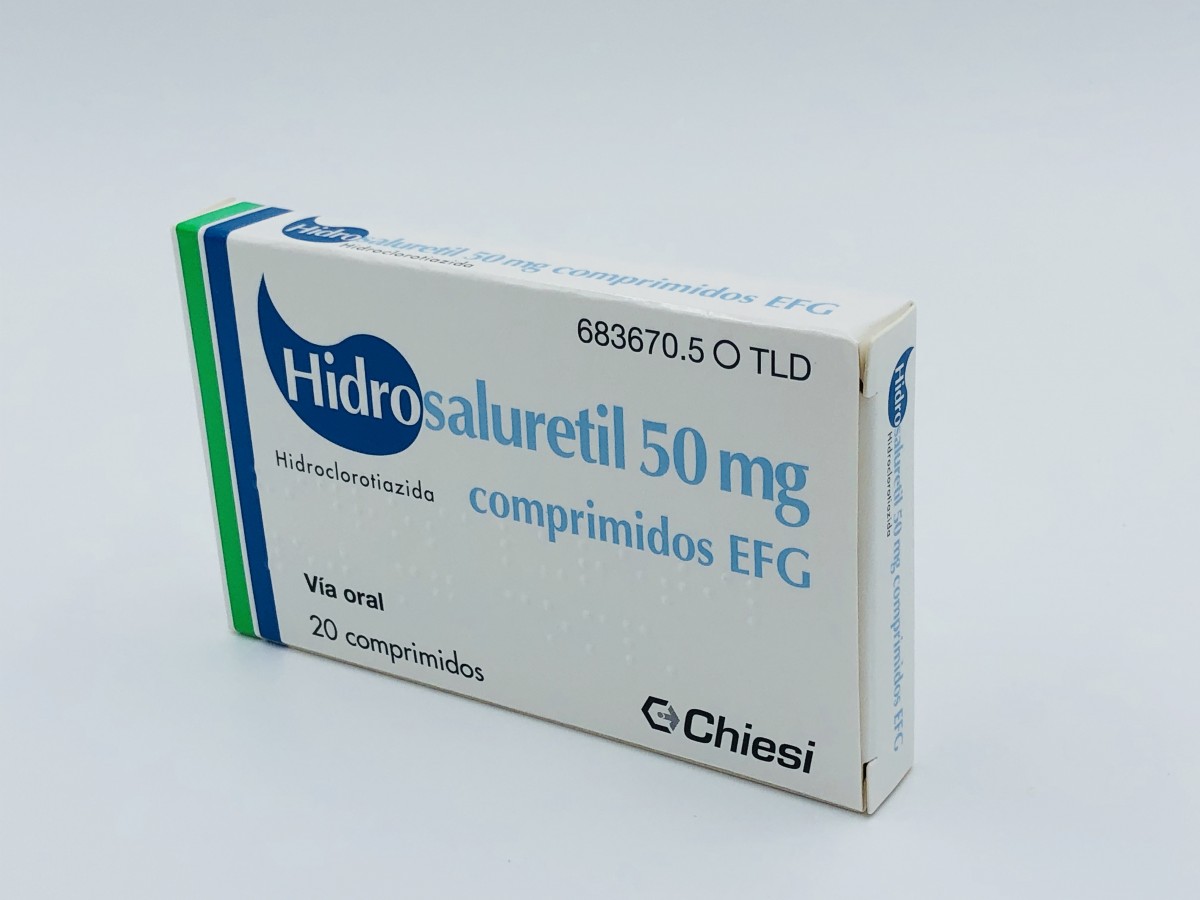 HIDROSALURETIL 50 mg COMPRIMIDOS EFG , 20 comprimidos fotografía del envase.