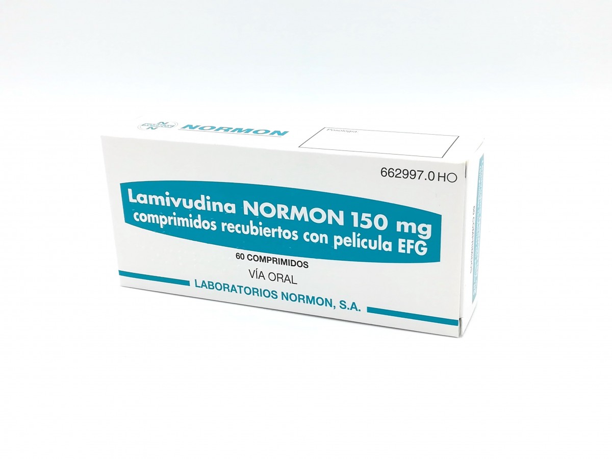 LAMIVUDINA NORMON 150 mg COMPRIMIDOS RECUBIERTOS CON PELICULA EFG, 60 comprimidos fotografía del envase.