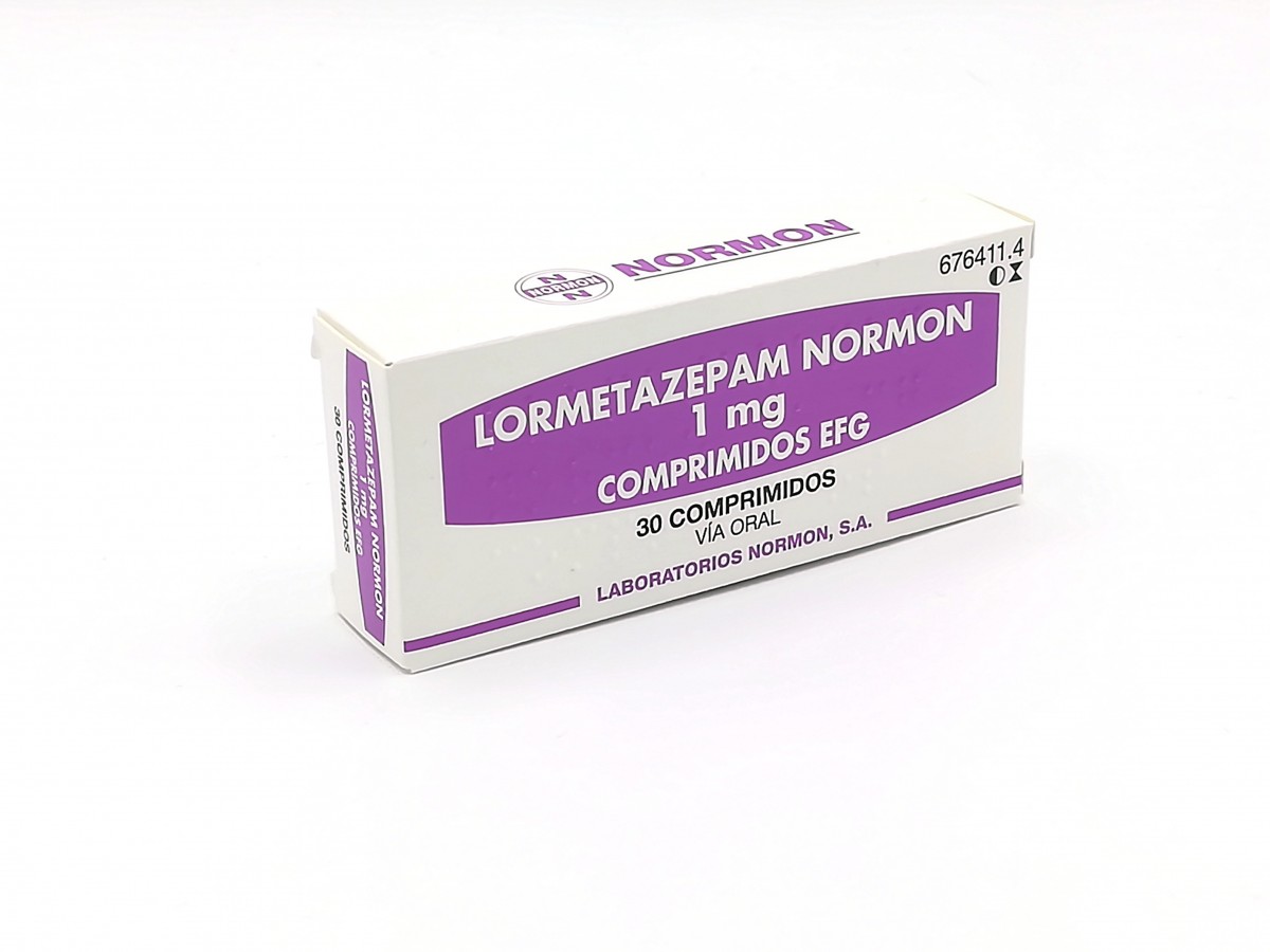 LORMETAZEPAM NORMON 1 mg COMPRIMIDOS EFG, 30 comprimidos fotografía del envase.