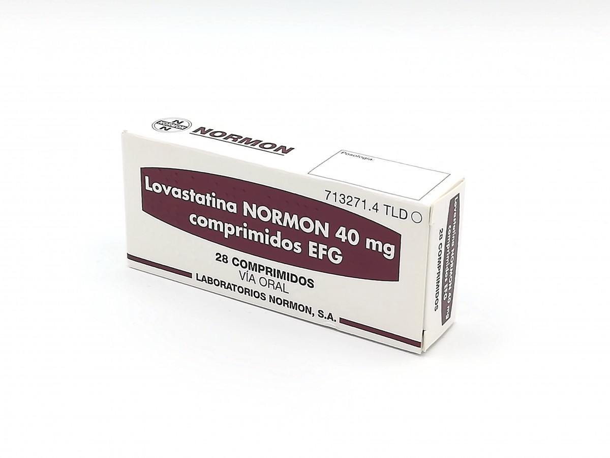LOVASTATINA NORMON 40 mg COMPRIMIDOS EFG, 500 comprimidos fotografía del envase.