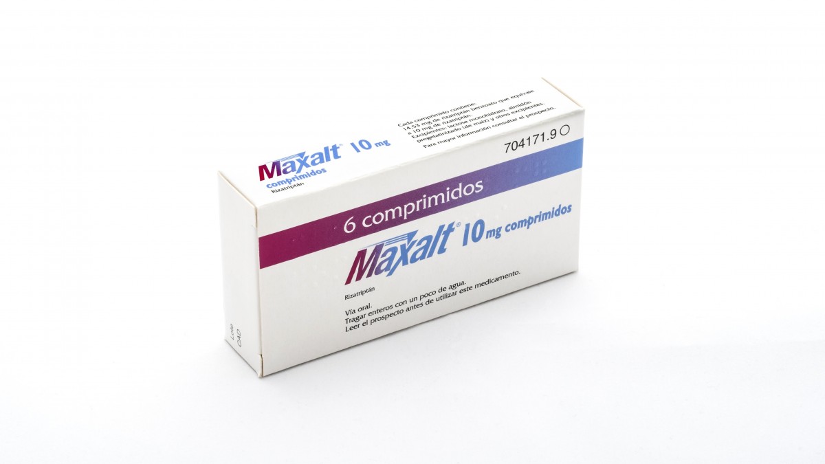 MAXALT 10 mg COMPRIMIDOS , 6 comprimidos fotografía del envase.