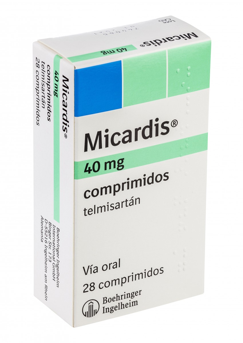 MICARDIS 40 MG COMPRIMIDOS, 28 comprimidos fotografía del envase.