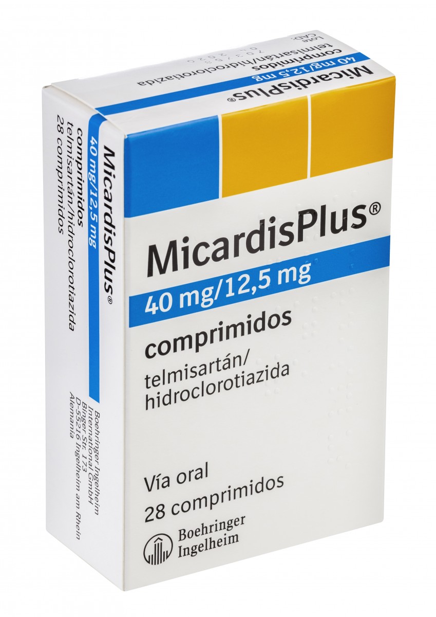 MICARDISPLUS 40 mg/12,5 mg COMPRIMIDOS, 28 comprimidos fotografía del envase.