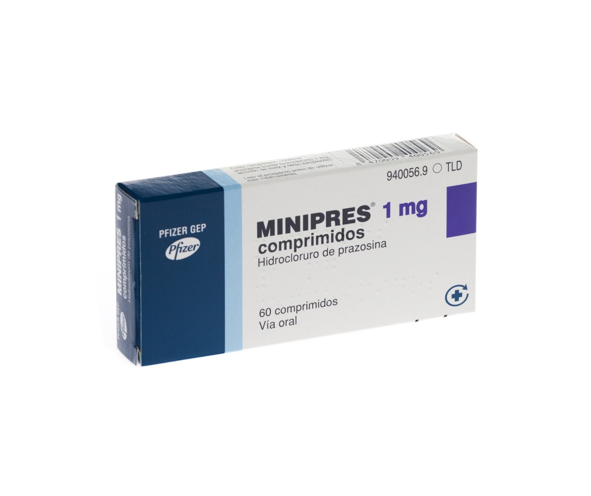 MINIPRES 1 mg COMPRIMIDOS, 60 comprimidos fotografía del envase.