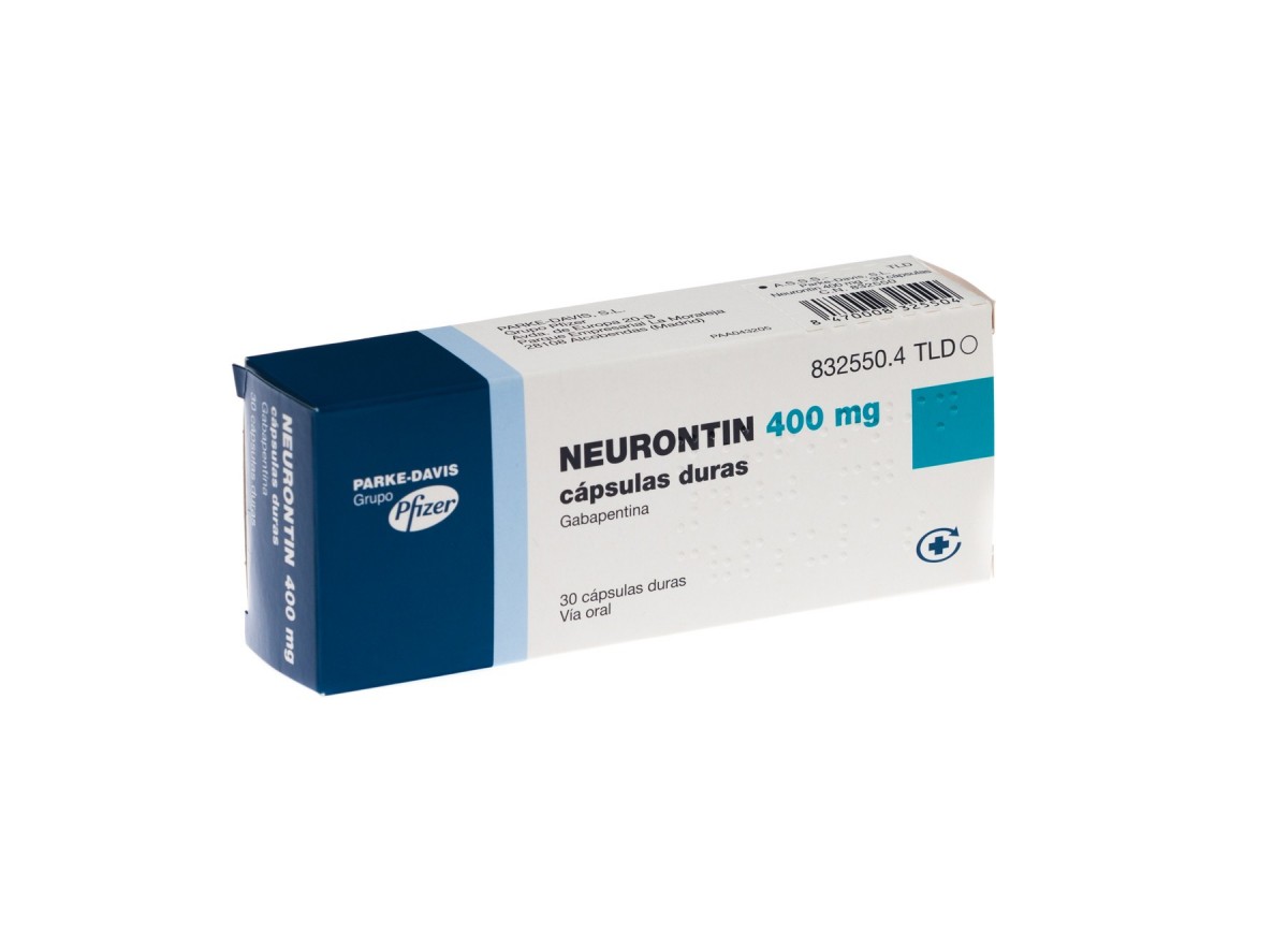 NEURONTIN 400 mg CAPSULAS DURAS , 90 cápsulas fotografía del envase.