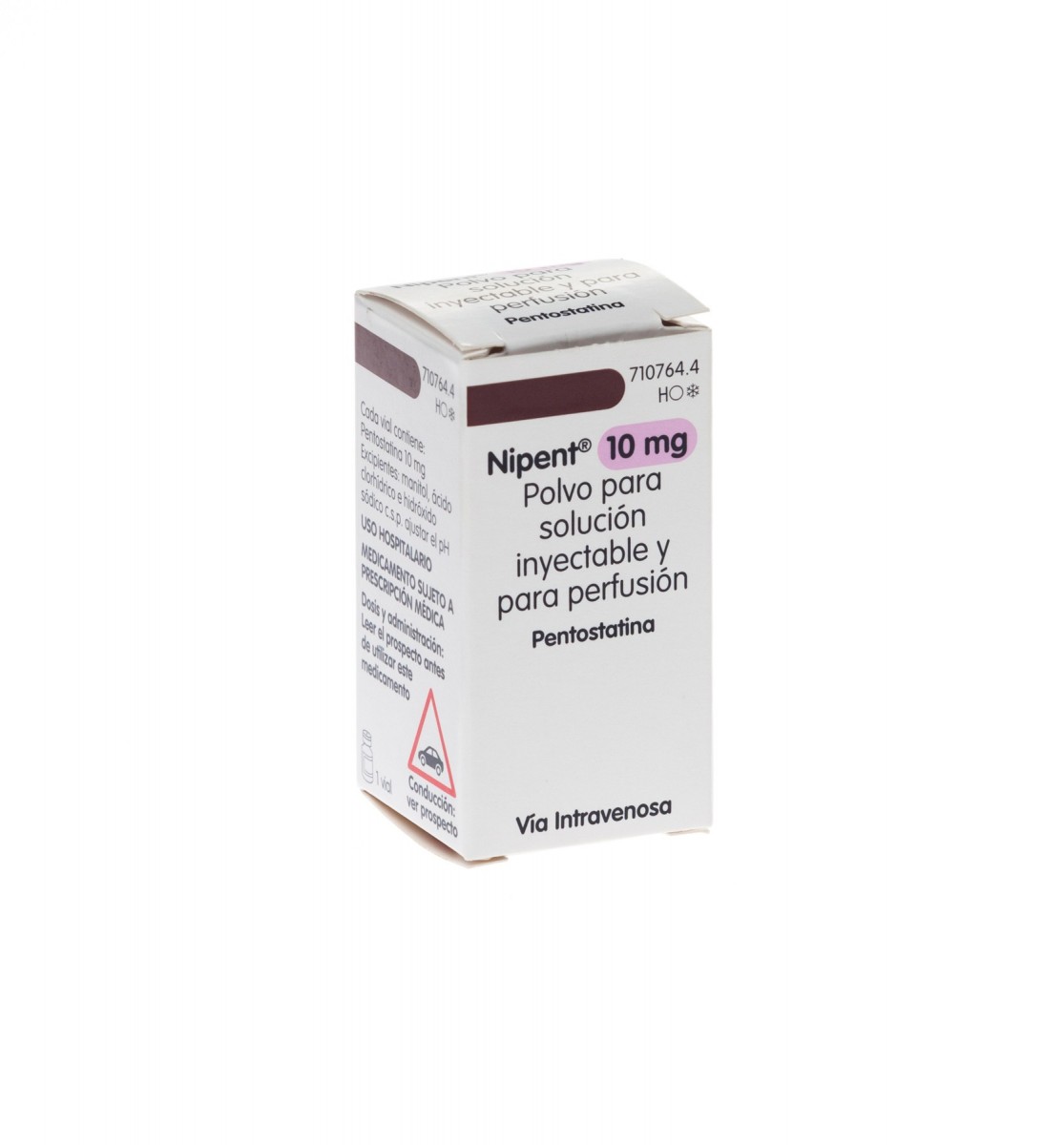 NIPENT 10 mg POLVO PARA SOLUCION INYECTABLE Y PARA PERFUSION , 1 vial fotografía del envase.