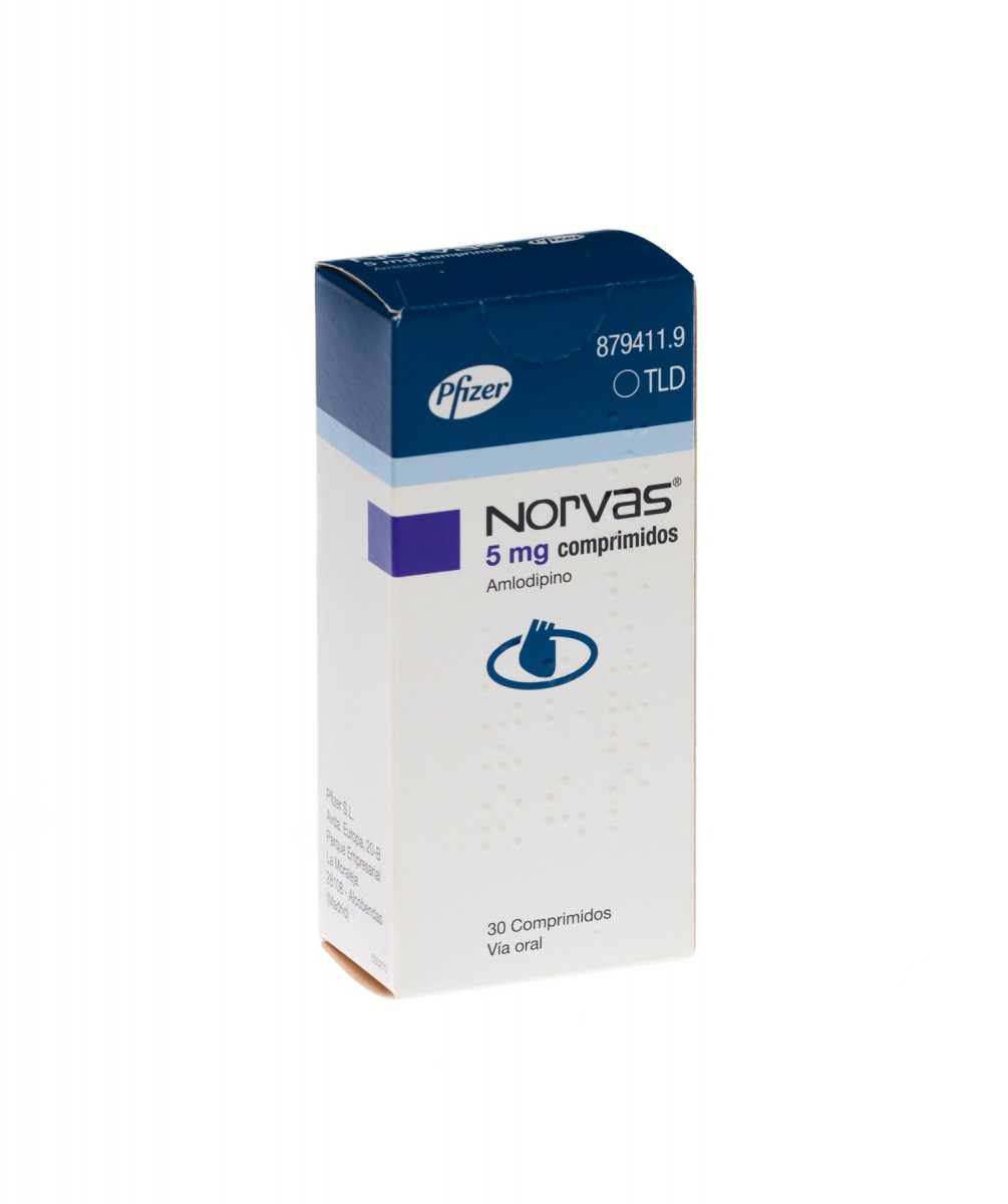 NORVAS 5 mg COMPRIMIDOS, 500 comprimidos fotografía del envase.