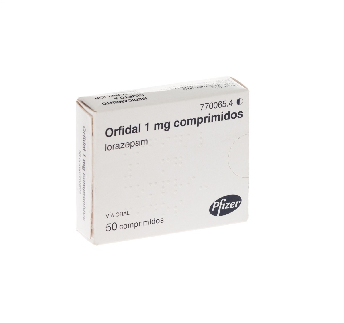 ORFIDAL 1 mg COMPRIMIDOS, 50 comprimidos fotografía del envase.