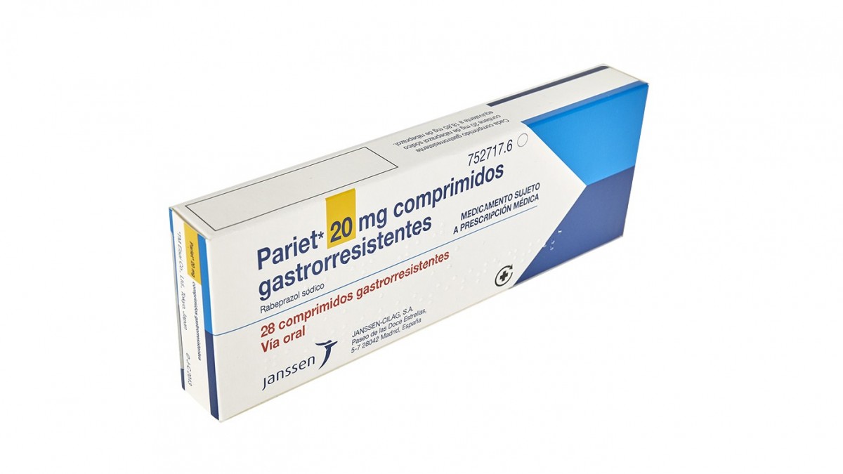 PARIET 20 mg COMPRIMIDOS GASTRORRESISTENTES , 28 comprimidos fotografía del envase.