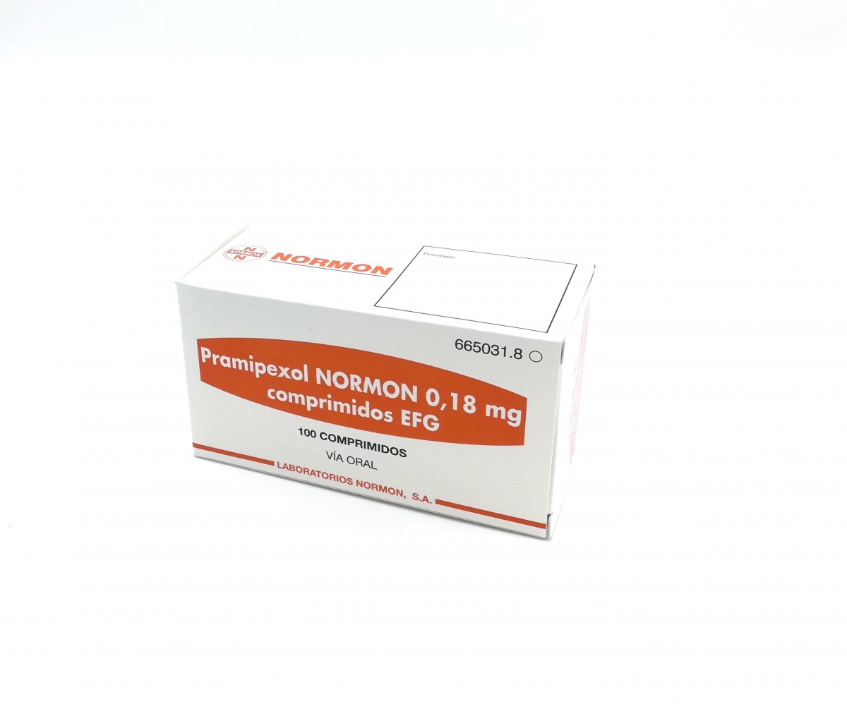 PRAMIPEXOL NORMON 0,18 mg COMPRIMIDOS EFG, 30 comprimidos fotografía del envase.