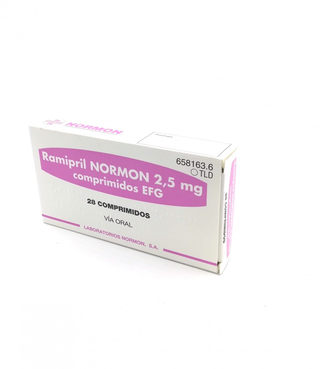 RAMIPRIL NORMON 2,5 mg COMPRIMIDOS EFG, 500 comprimidos fotografía del envase.
