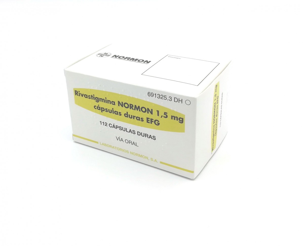 RIVASTIGMINA NORMON 1,5 mg CAPSULAS DURAS EFG, 112 cápsulas fotografía del envase.