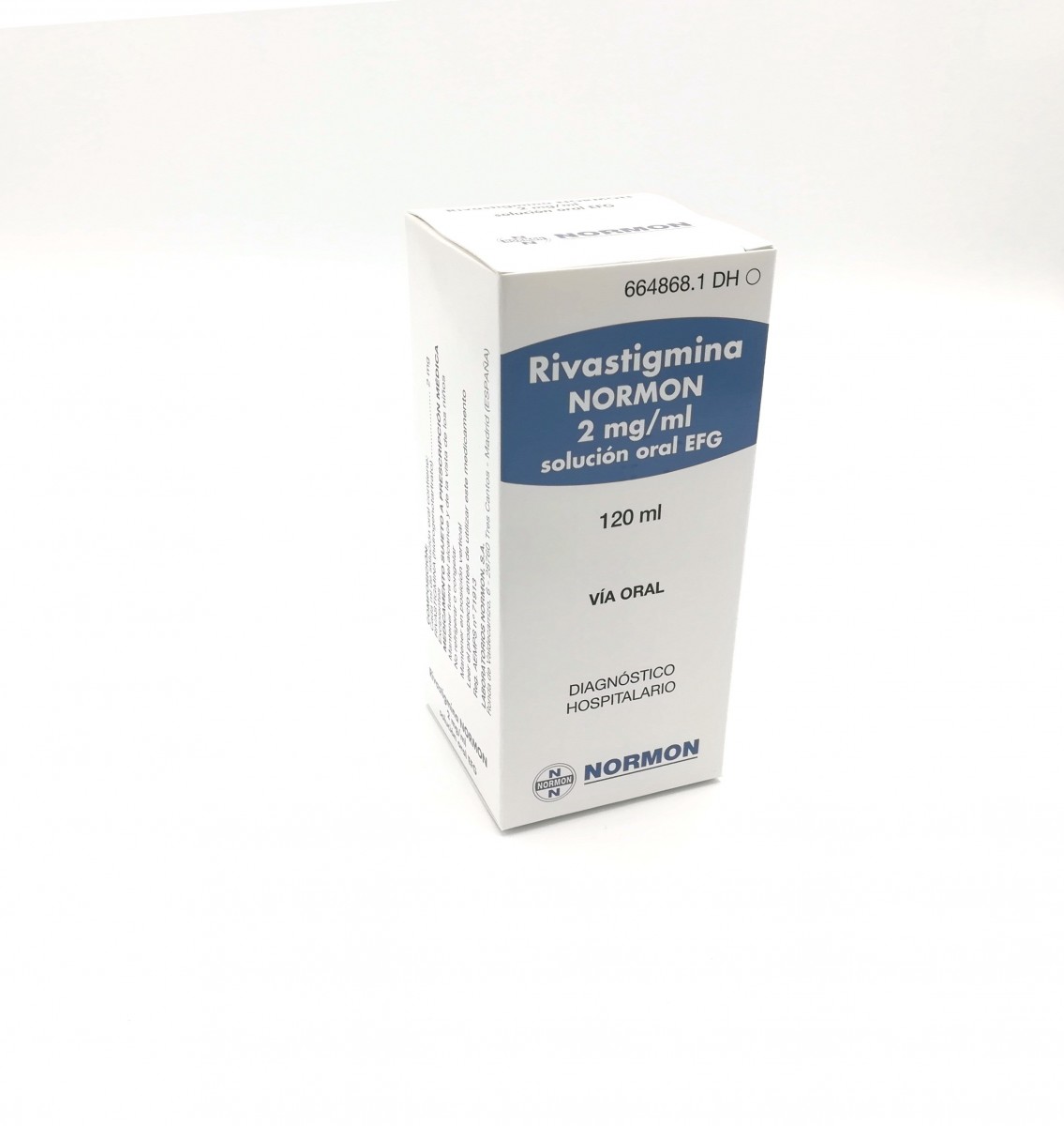 RIVASTIGMINA NORMON 2 mg/ml SOLUCION ORAL EFG, 1 frasco de 120 ml fotografía del envase.