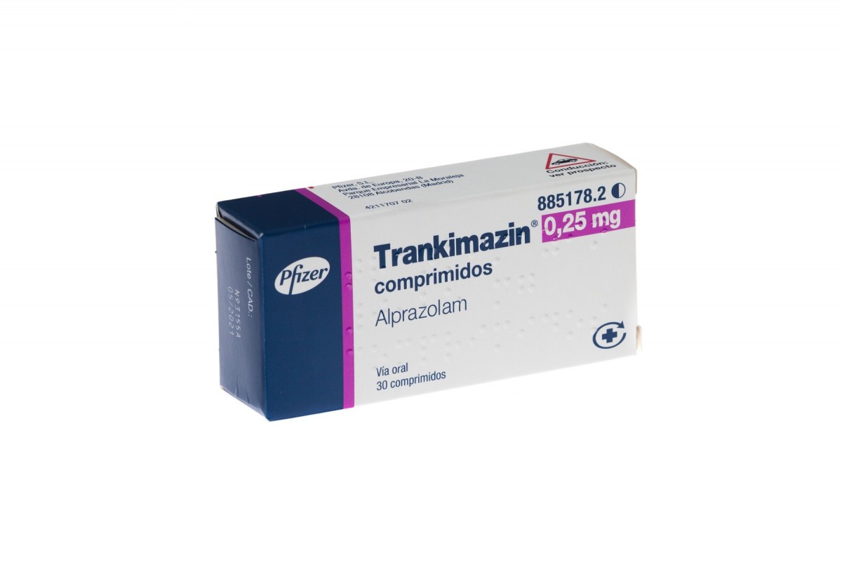 TRANKIMAZIN 0,25 mg COMPRIMIDOS , 30 comprimidos fotografía del envase.