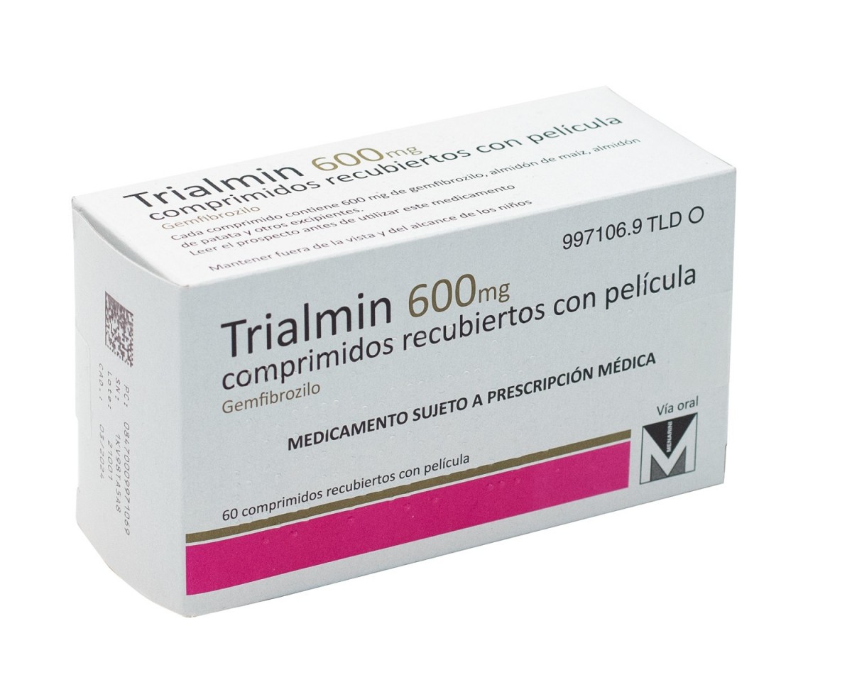 TRIALMIN 600 mg COMPRIMIDOS RECUBIERTOS CON PELICULA, 500 comprimidos fotografía del envase.