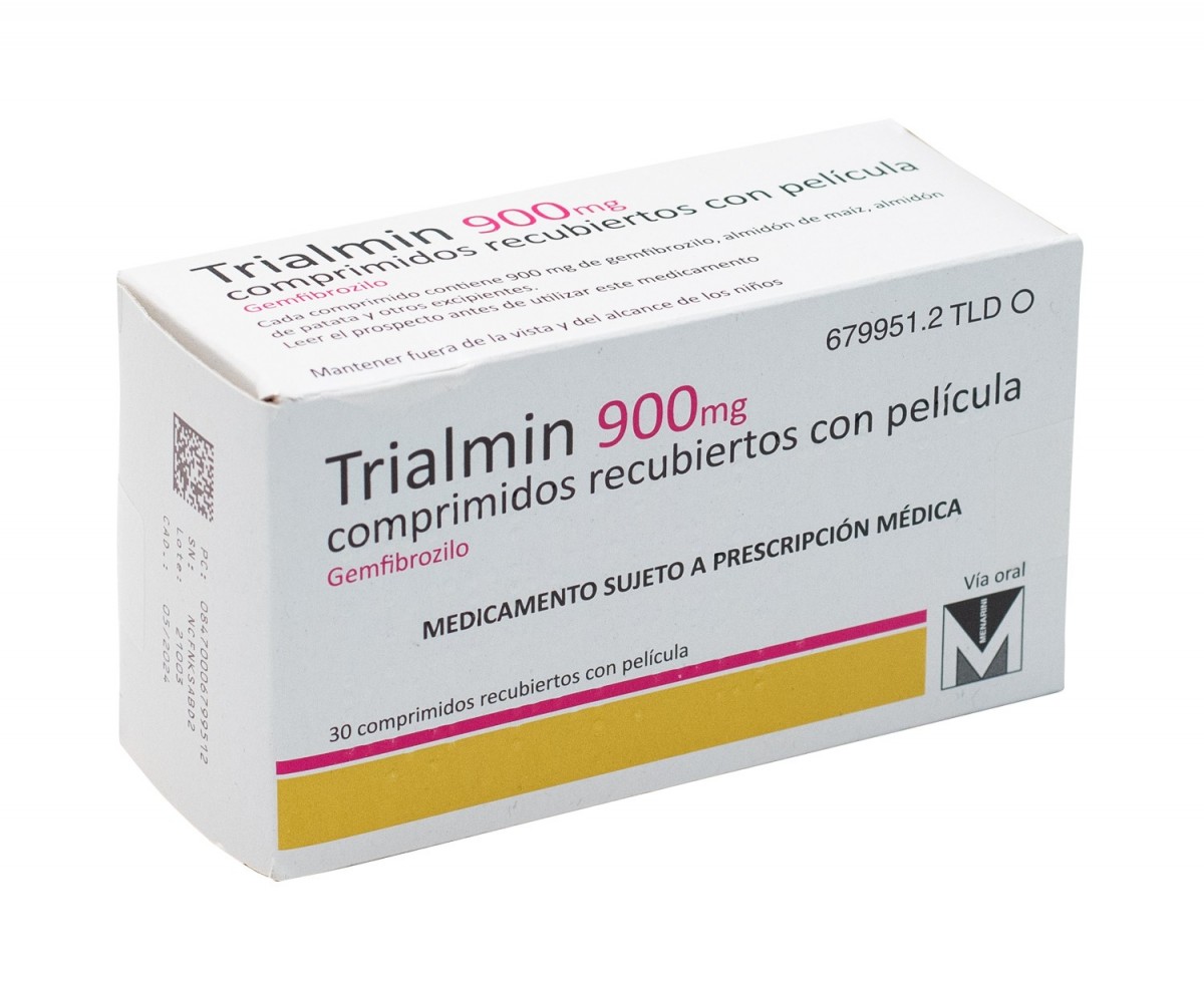 TRIALMIN 900 mg COMPRIMIDOS RECUBIERTOS CON PELICULA , 500 comprimidos fotografía del envase.