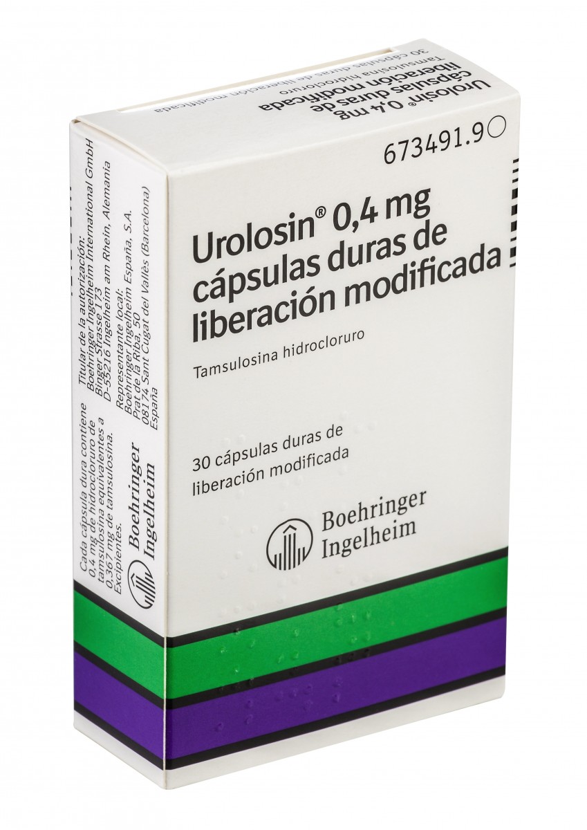 UROLOSIN 0,4 mg CAPSULAS DURAS DE LIBERACION MODIFICADA , 30 cápsulas fotografía del envase.