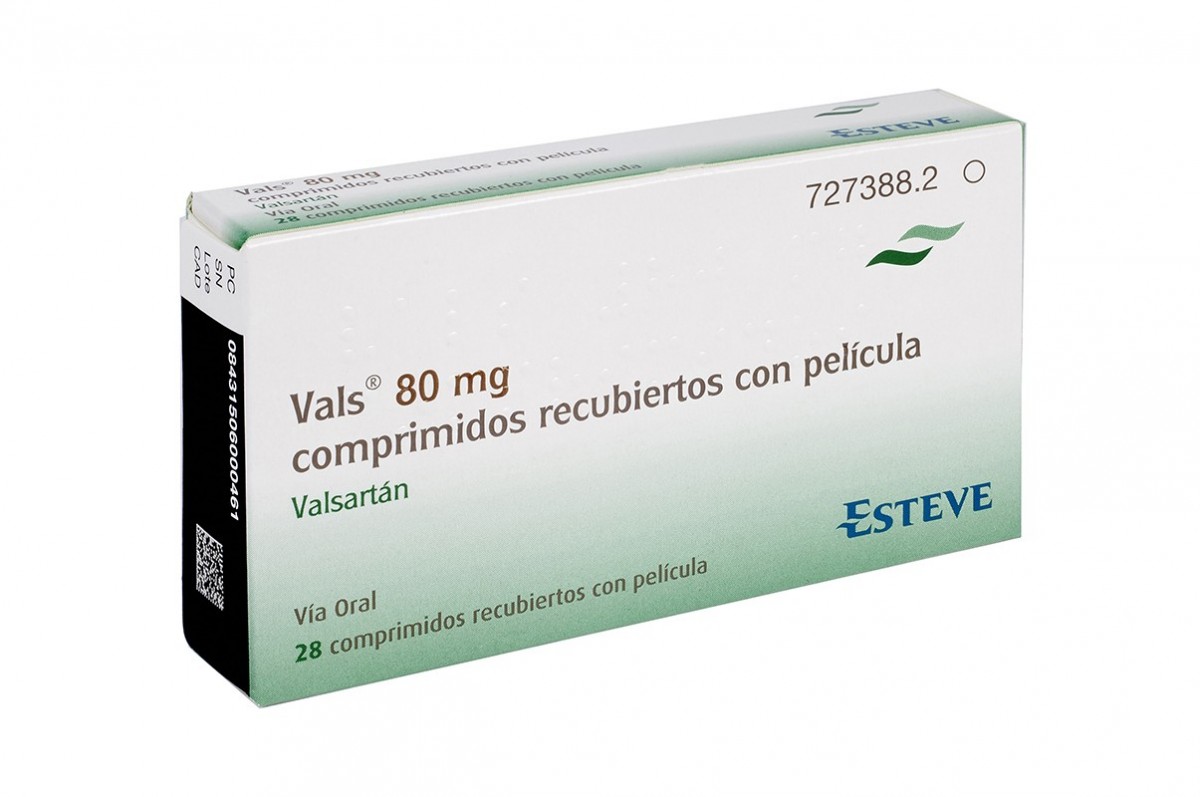 VALS 80 mg COMPRIMIDOS RECUBIERTOS CON PELICULA, 28 comprimidos fotografía del envase.