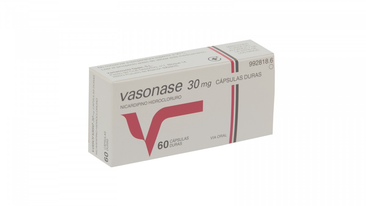 VASONASE 30 mg CÁPSULAS DURAS, 60 cápsulas fotografía del envase.
