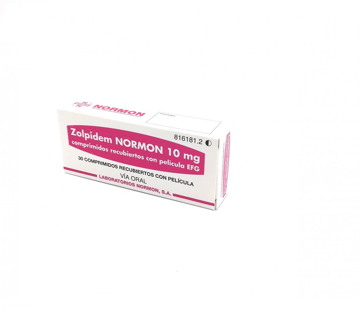 ZOLPIDEM NORMON 10 mg COMPRIMIDOS RECUBIERTOS CON PELICULA EFG , 30 comprimidos fotografía del envase.