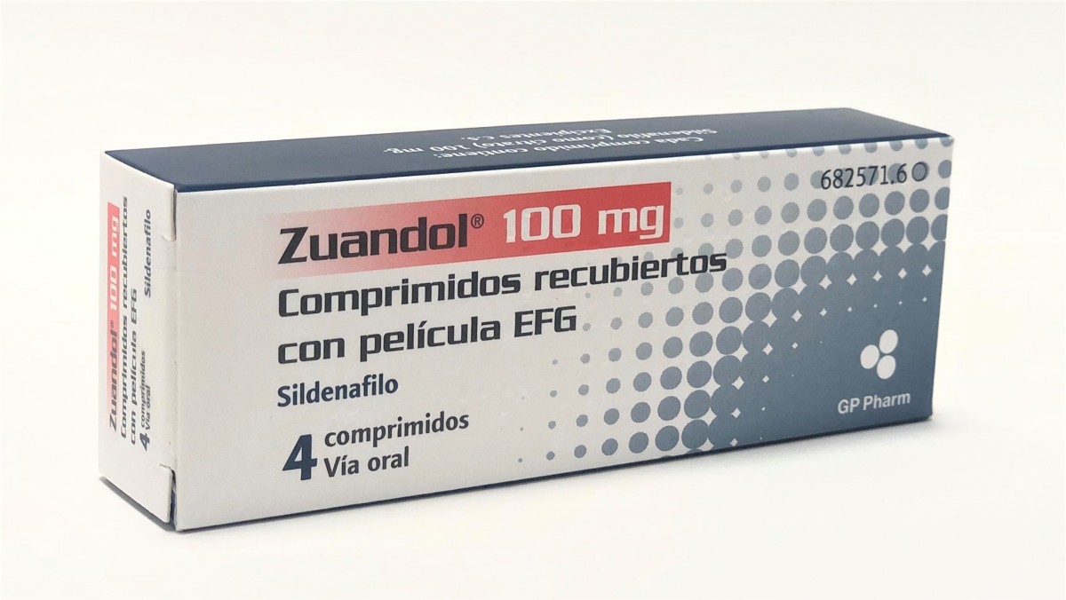 ZUANDOL 100 mg COMPRIMIDOS RECUBIERTOS CON PELICULA EFG, 4 comprimidos fotografía del envase.