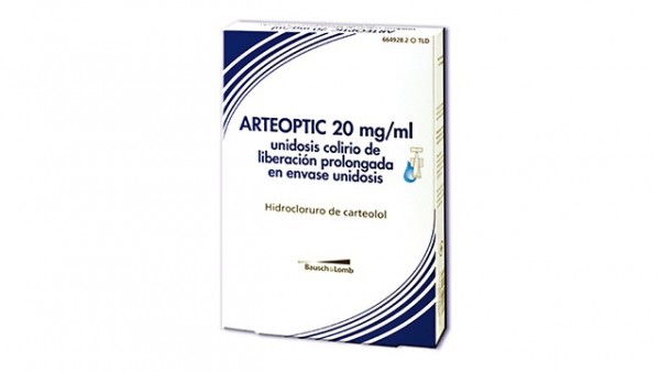 ARTEOPTIC 20 mg/ml  UNIDOSIS COLIRIO DE LIBERACION PROLONGADA EN ENVASE UNIDOSIS, 30 envases unidosis 0,2 ml fotografía del envase.