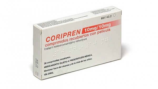 CORIPREN 10 mg/10 mg COMPRIMIDOS RECUBIERTOS CON PELICULA , 28 comprimidos fotografía del envase.