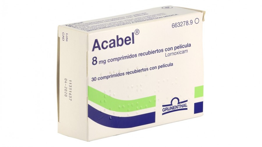 ACABEL 8 mg COMPRIMIDOS RECUBIERTOS CON PELICULA 30 comprimidos fotografía del envase.