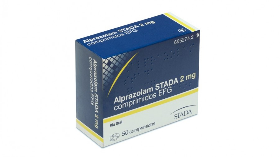 ALPRAZOLAM STADA 2 mg COMPRIMIDOS EFG, 50 comprimidos fotografía del envase.
