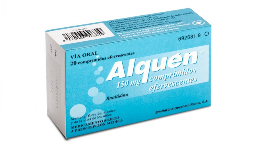 ALQUEN 150 mg COMPRIMIDOS EFERVESCENTES, 20 comprimidos fotografía del envase.