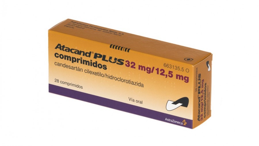 ATACAND PLUS 32 mg/12,5 mg COMPRIMIDOS , 28 comprimidos fotografía del envase.