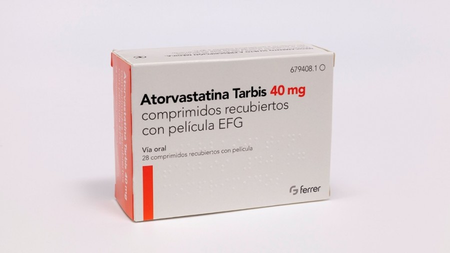 ATORVASTATINA TARBIS 40 mg COMPRIMIDOS RECUBIERTOS CON PELICULA EFG, 28 comprimidos fotografía del envase.