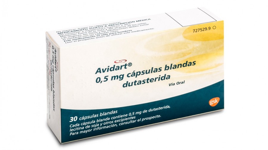 AVIDART 0,5 mg CAPSULAS BLANDAS , 30 cápsulas fotografía del envase.