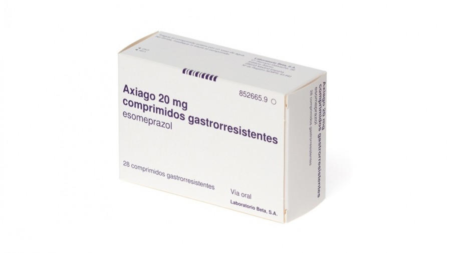 AXIAGO 20 mg COMPRIMIDOS GASTRORRESISTENTES, 28 comprimidos fotografía del envase.
