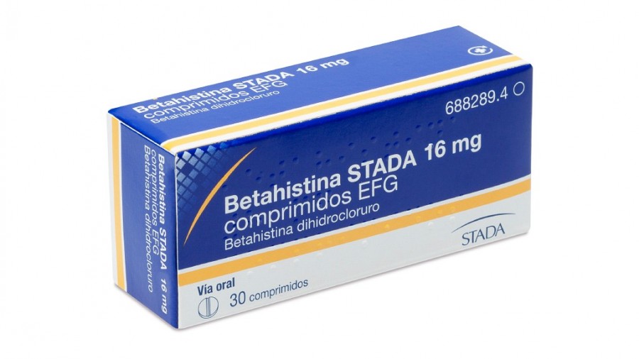 BETAHISTINA STADA 16 mg COMPRIMIDOS EFG, 30 comprimidos fotografía del envase.